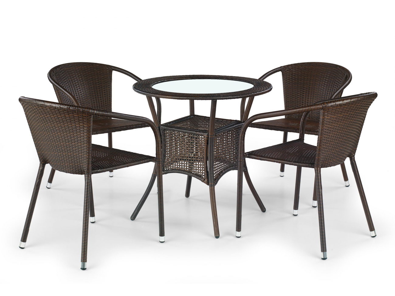 Outdoor-Tisch 'Midas' Rund 74cm - Künstliches Rattan/Braun