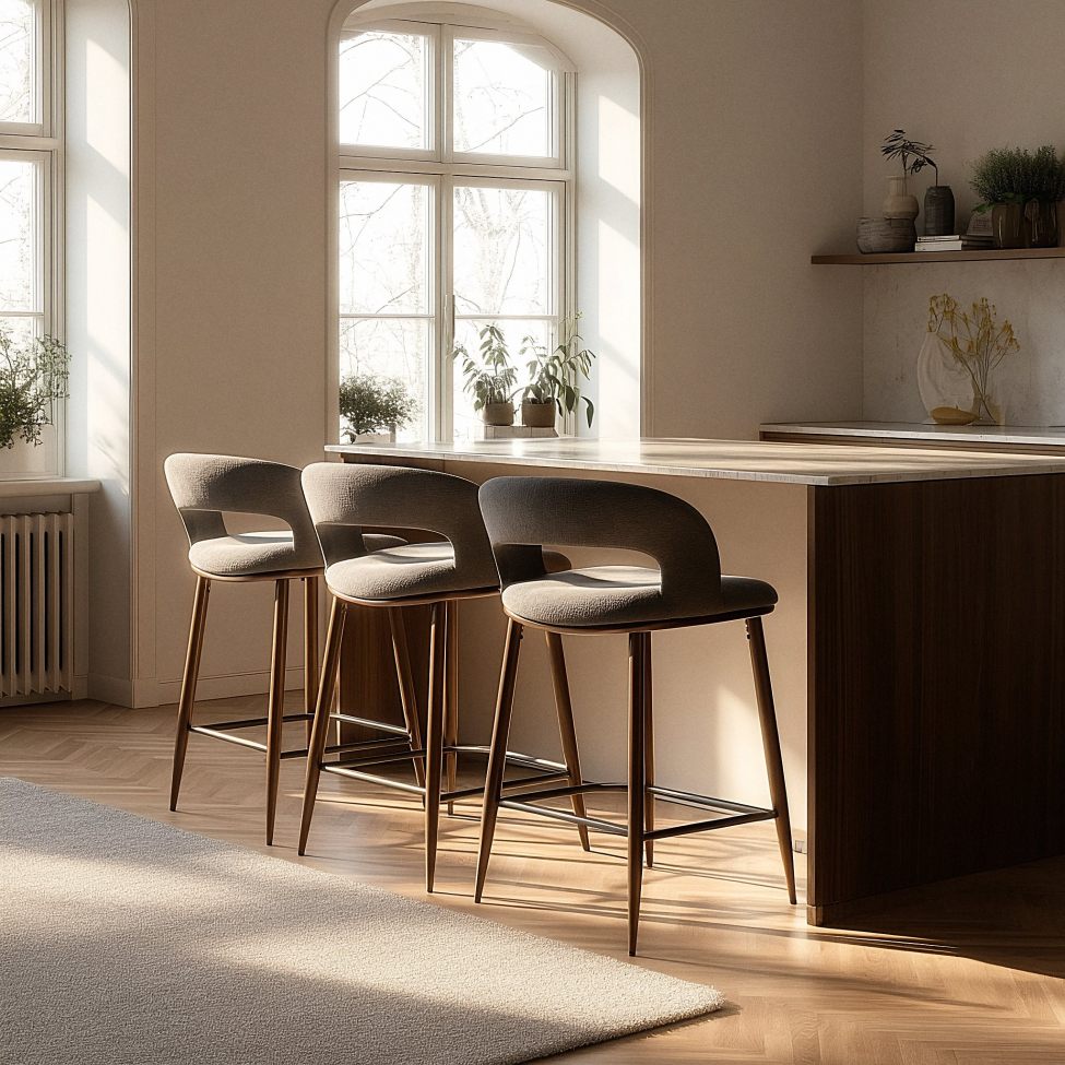 Barhocker 'Vestby' - Grau/Braun