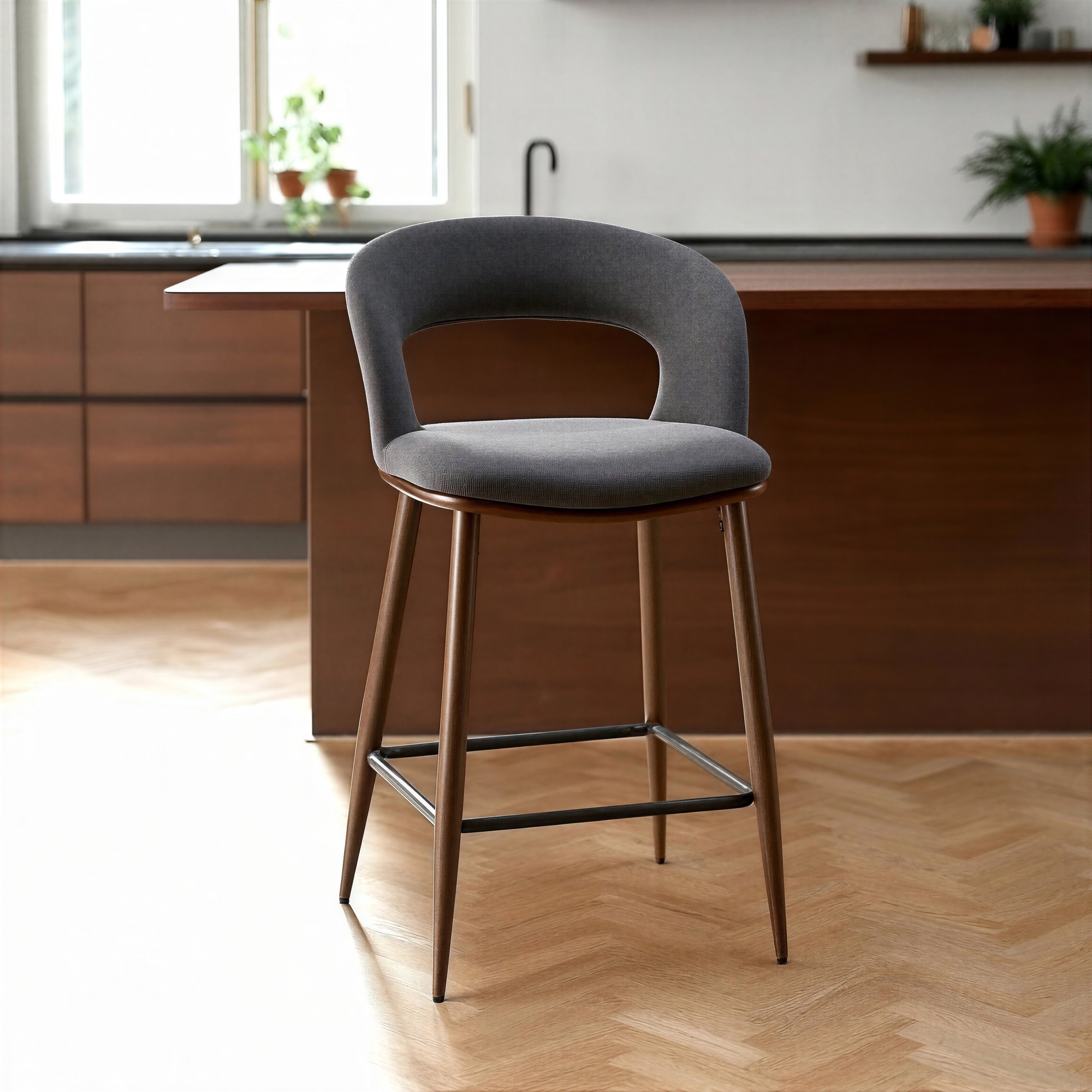Barhocker 'Vestby' - Grau/Braun