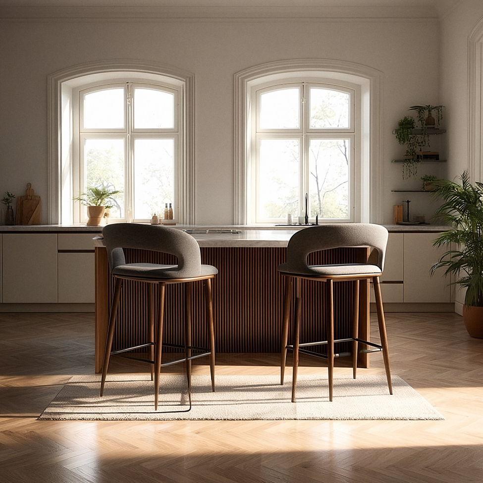 Barhocker 'Vestby' - Grau/Braun