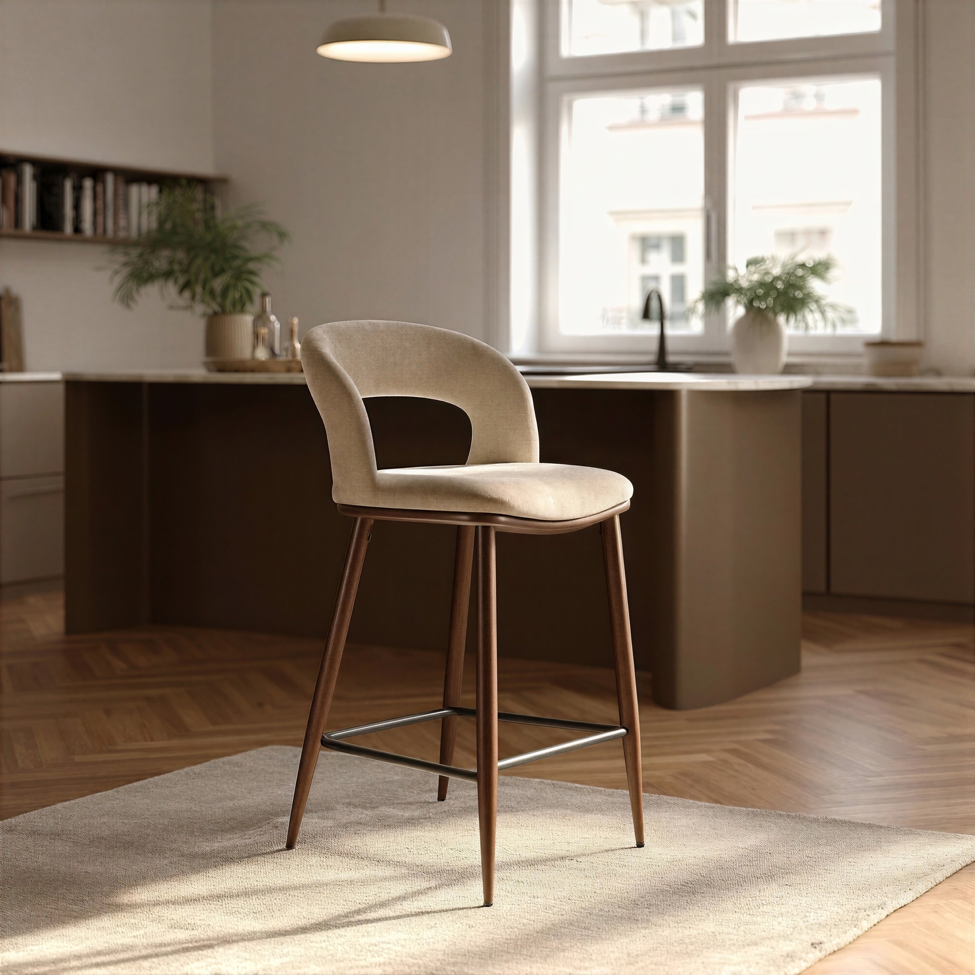 Barhocker 'Vestby' - Beige/Braun