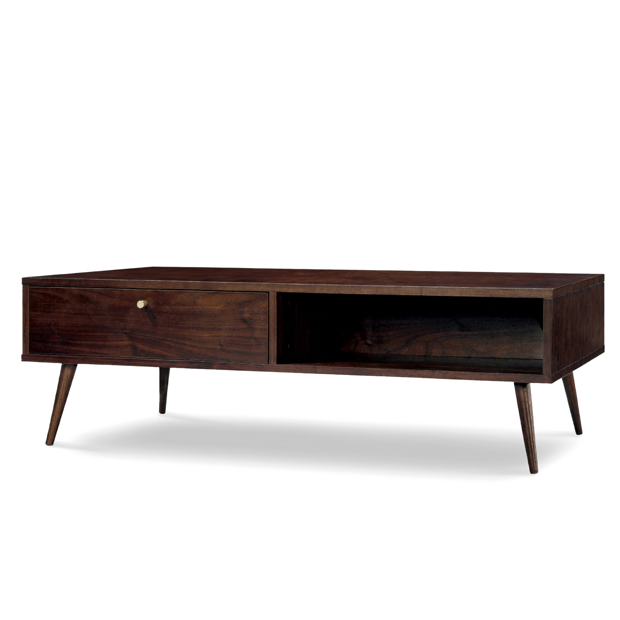 Couchtisch 'Prime' - Nussbaum/Messing