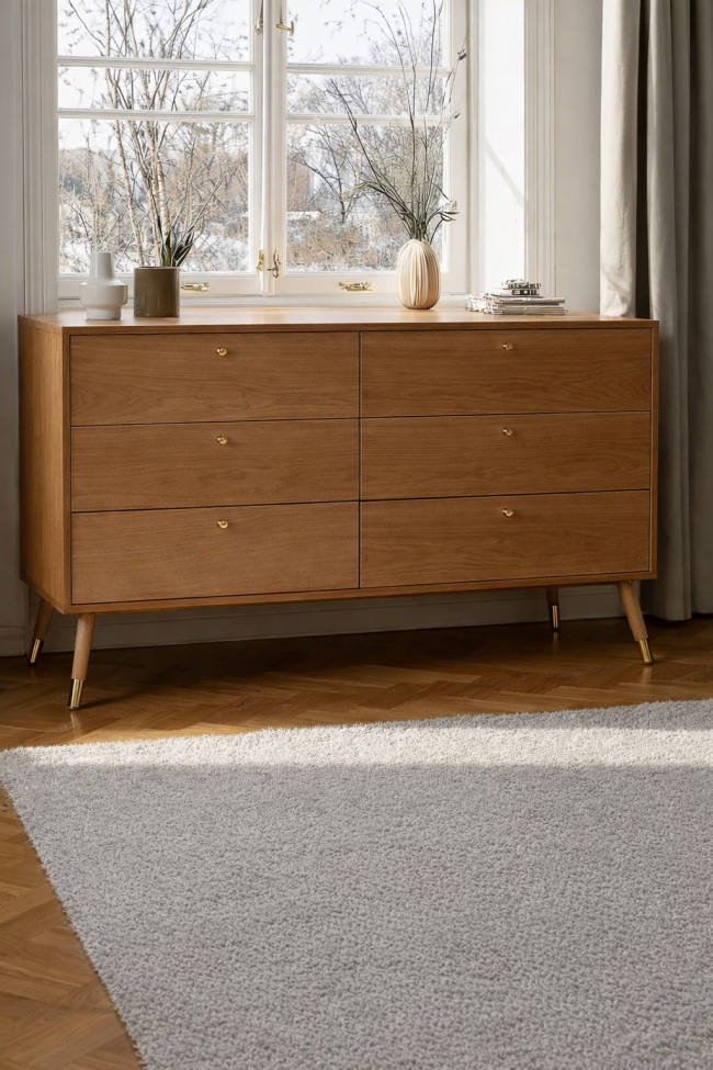 Kommode 'Prime' 6 Schubladen - Eiche