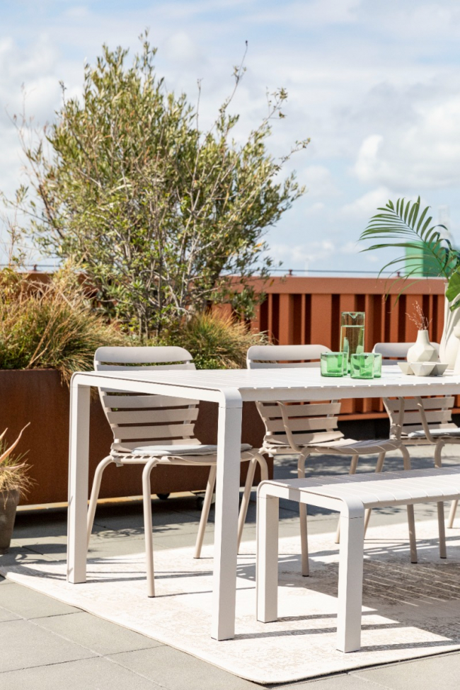 Gartentisch 'Vondel' 168,5x87cm - Weiß 