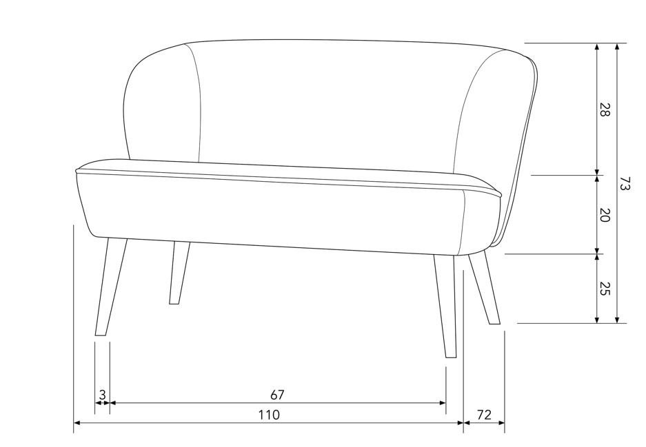 Sofa 'Sara' - Beige/Teddy