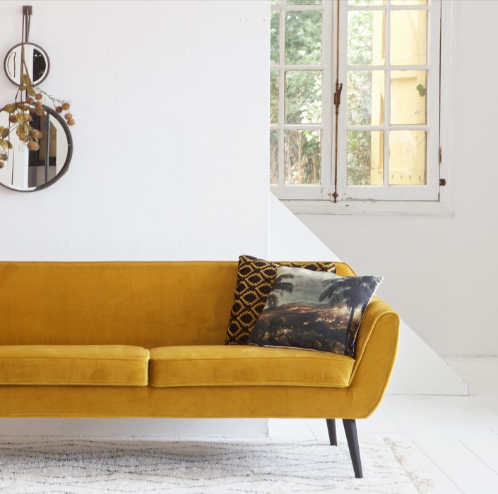 Sofa 'Rocco' - Ocker/Samt