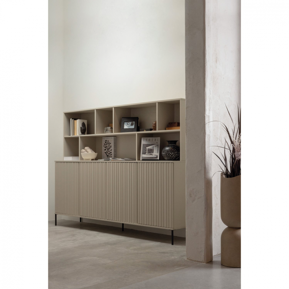 Sideboard 'New Gravure' 200cm - Beige/Schwarz