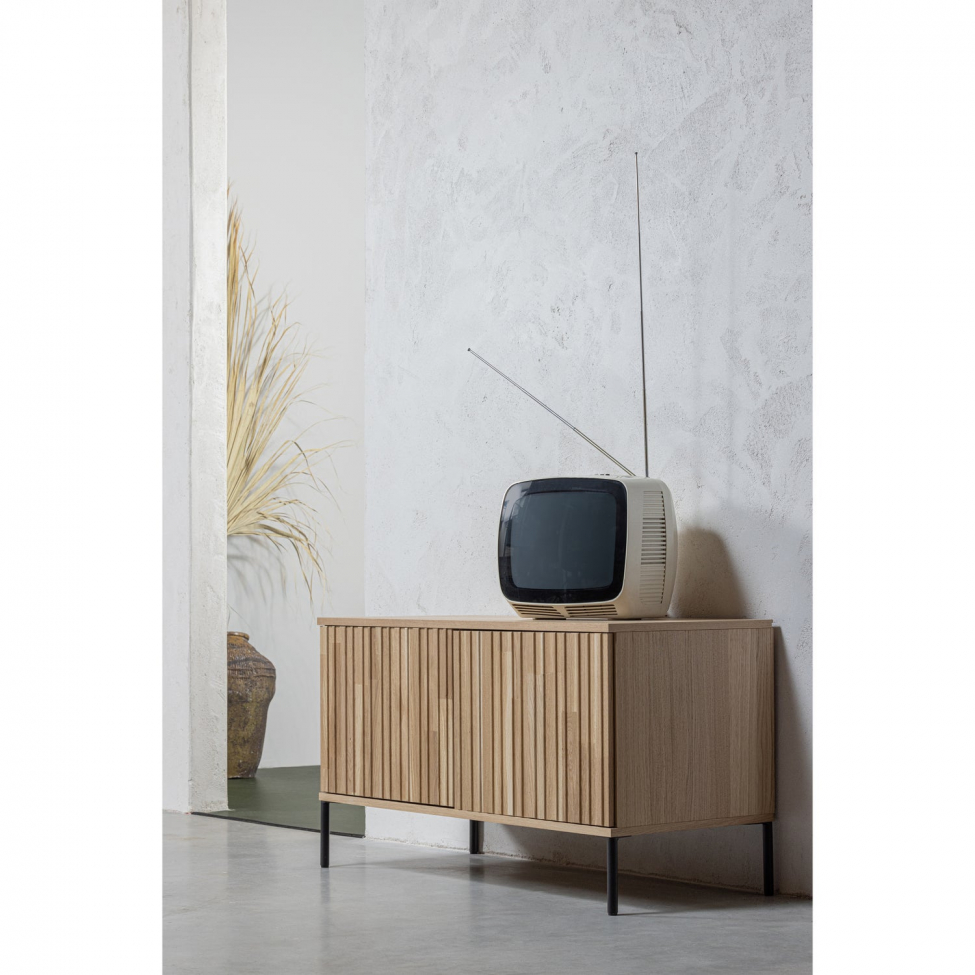 TV-Ständer 'New Gravure' 100 cm - Eiche/Schwarz