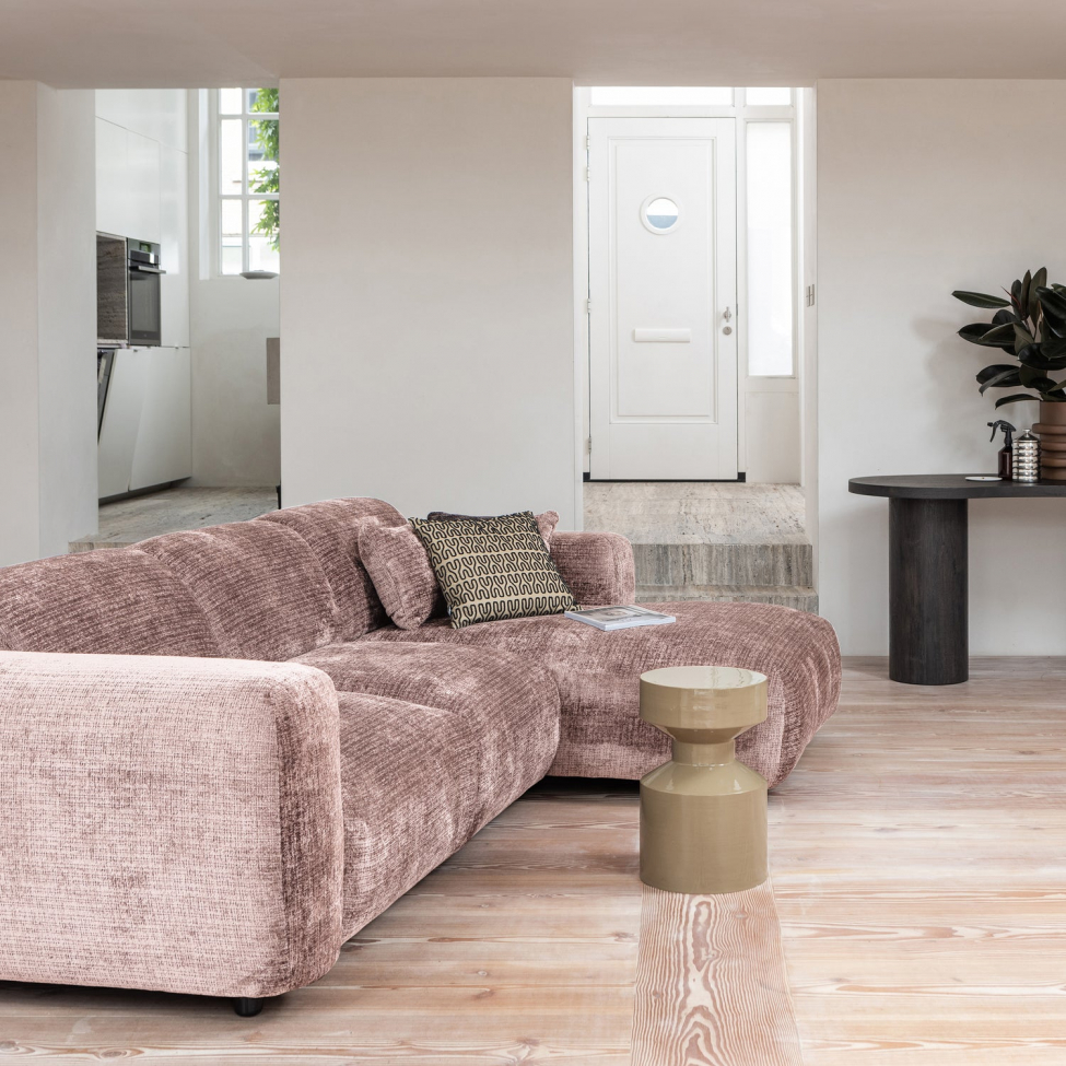 Sofa 'Cloud' 3-Sitzer Chaiselongue rechts - Braungrau/Rosa