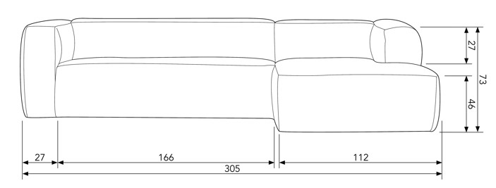 Sofa 'Bean' 4-Sitzer - Hellgrau