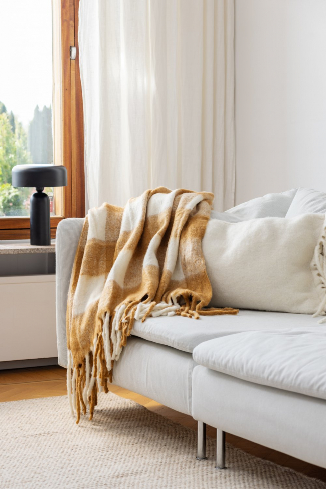 Überwurf 'Phoebe' 130x170cm - Gelb