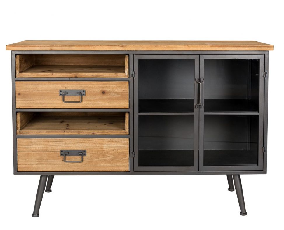 Beistelltisch 'Damian' Schwarz/Natur