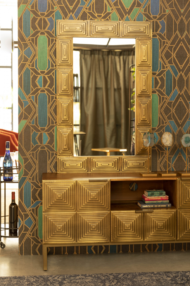 TV-Bank 'Volan' - Braun/Messing