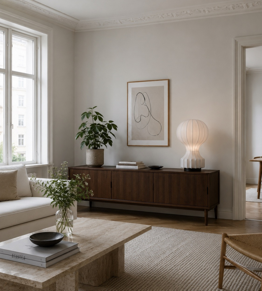 Lampe 'Senigallia' L - Weiß/Schwarz