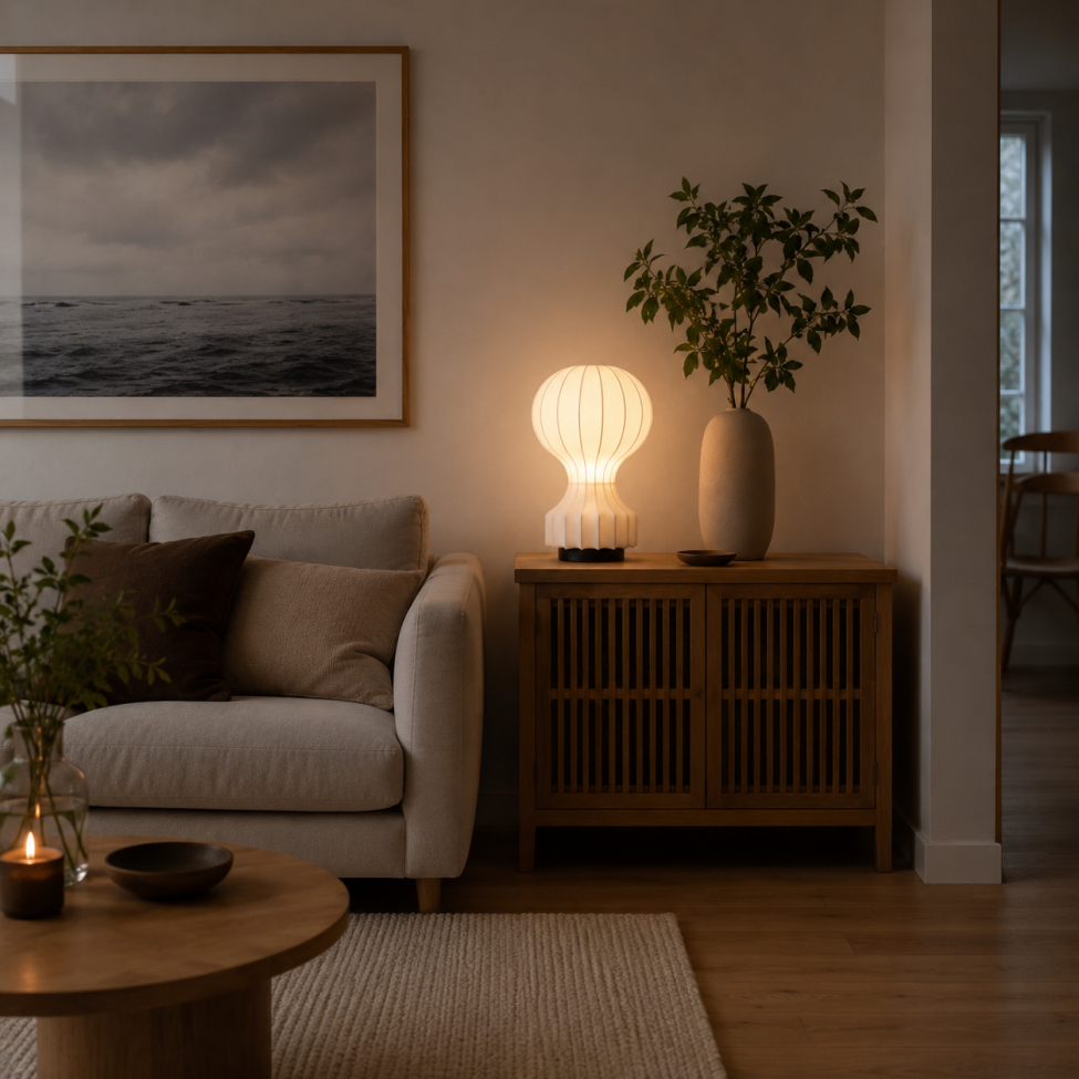 Lampe 'Senigallia' M - Weiß/Schwarz