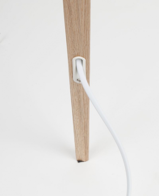 Stehlampe 'Tripod' - Holz und Weiß