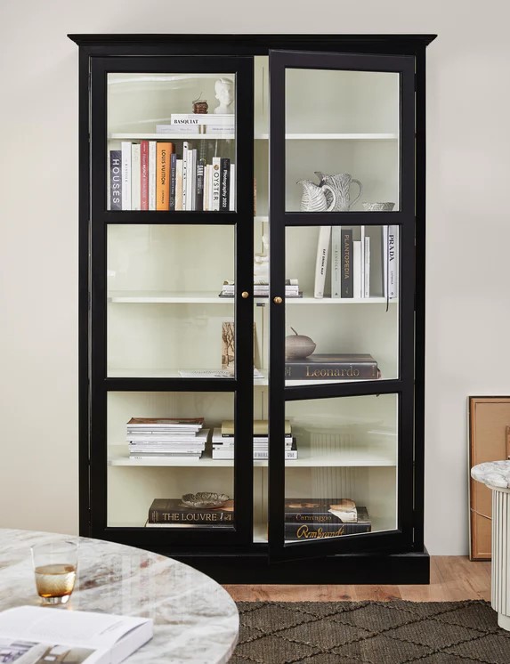 Vitrine 'Classic' - Schwarz/Weiß L