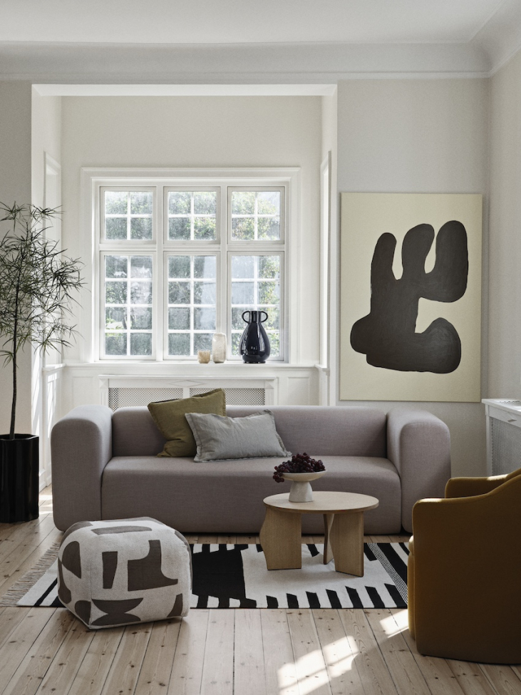 Pouf 'Mundo' - Braun/Beige