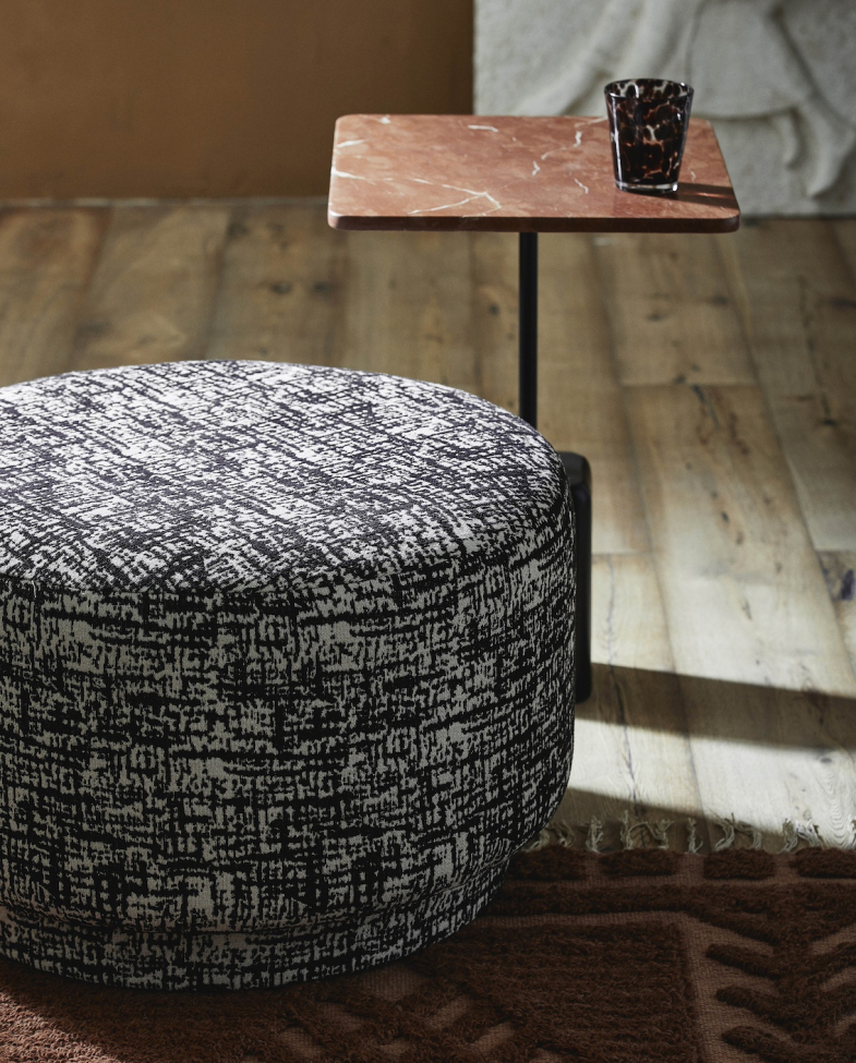 Pouf 'Bomu' - Schwarz/Weiß