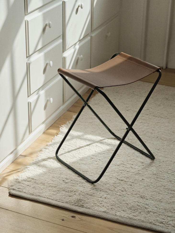 Klapphocker 'Nola' - Leder/Blau