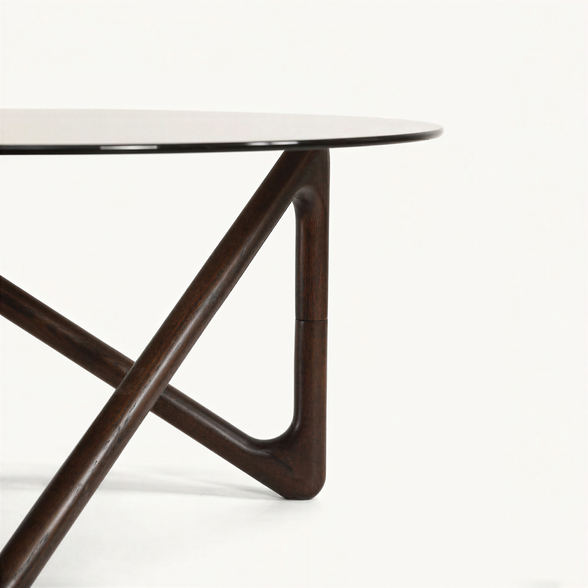 Couchtisch 'Modica' Ø80 – Nussbaum/Glas