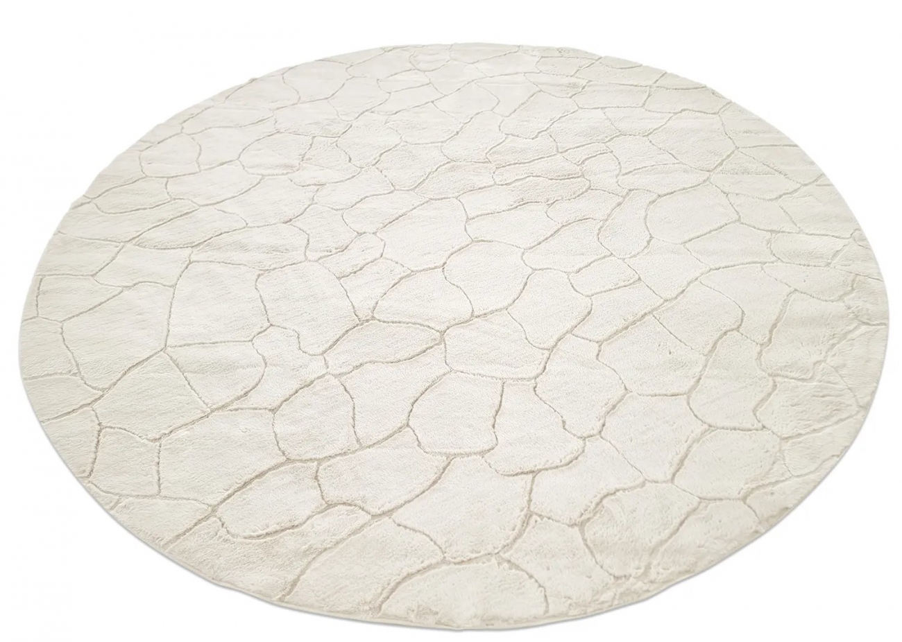 Runder Teppich 'Cora' 80cm - Weiß