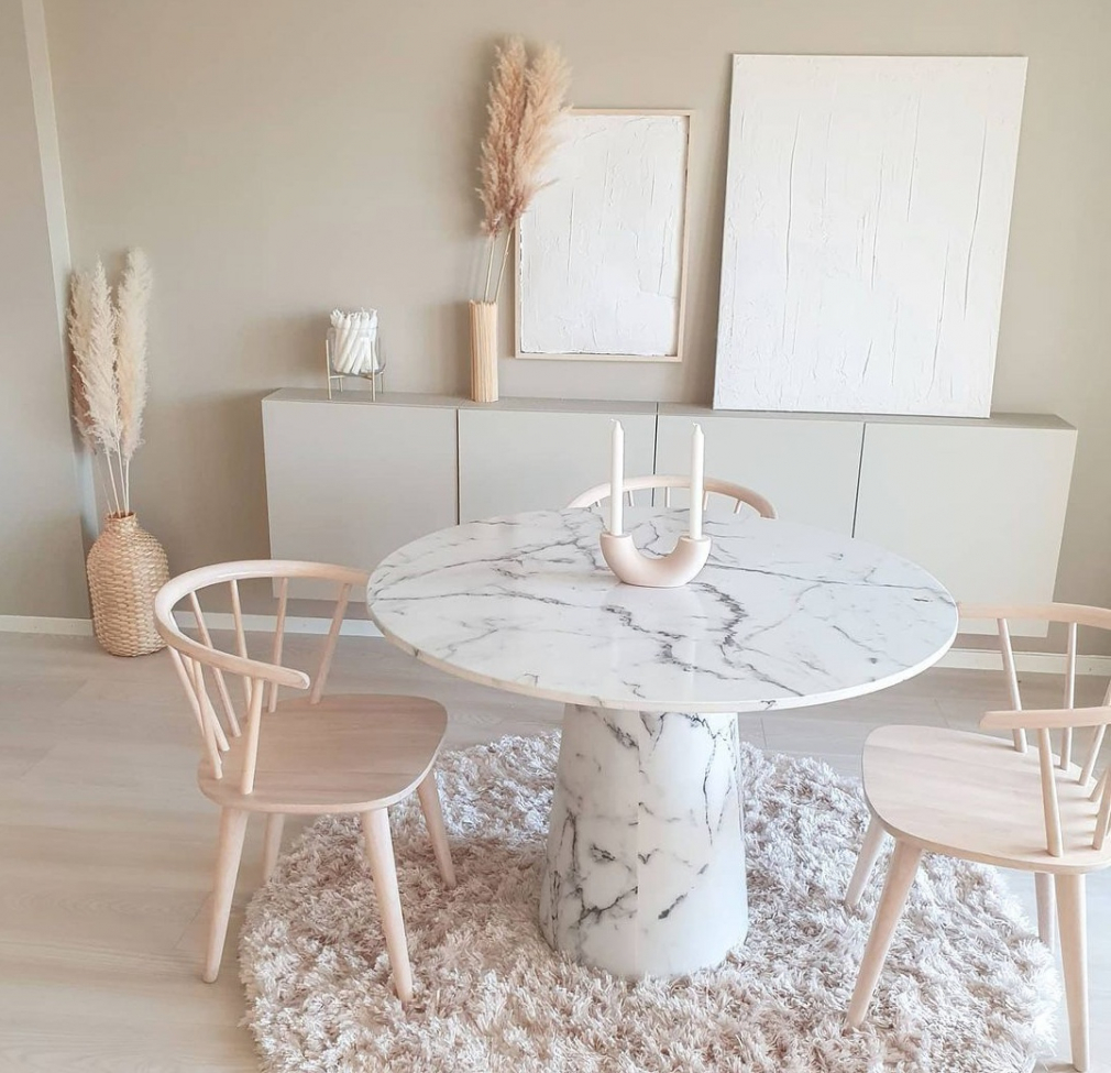 Runder Teppich 'Janjira' 120cm - Offwhite