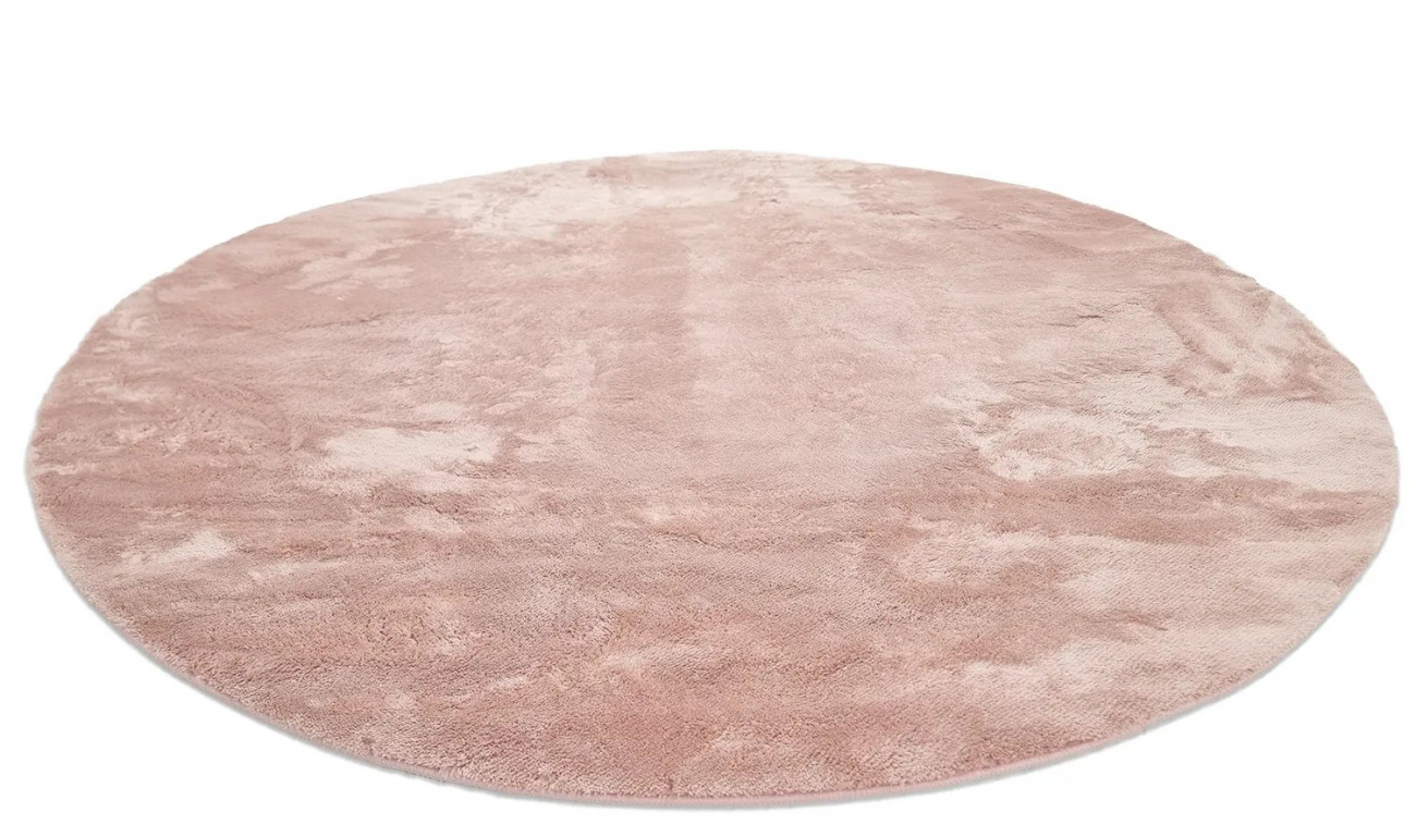 Runder Teppich 'Aranga Super Soft Fur' 80cm – Rosa
