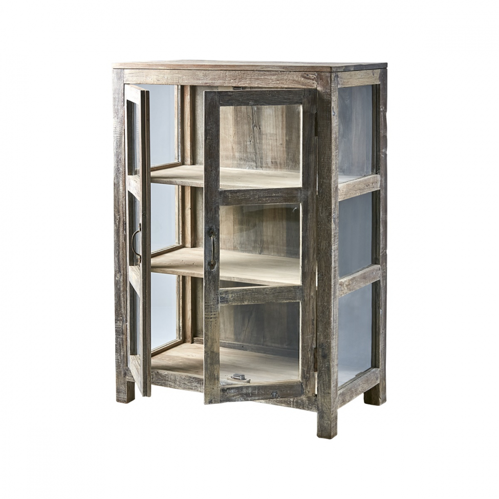 Vitrine 'Riko' 120cm - Recyclingholz