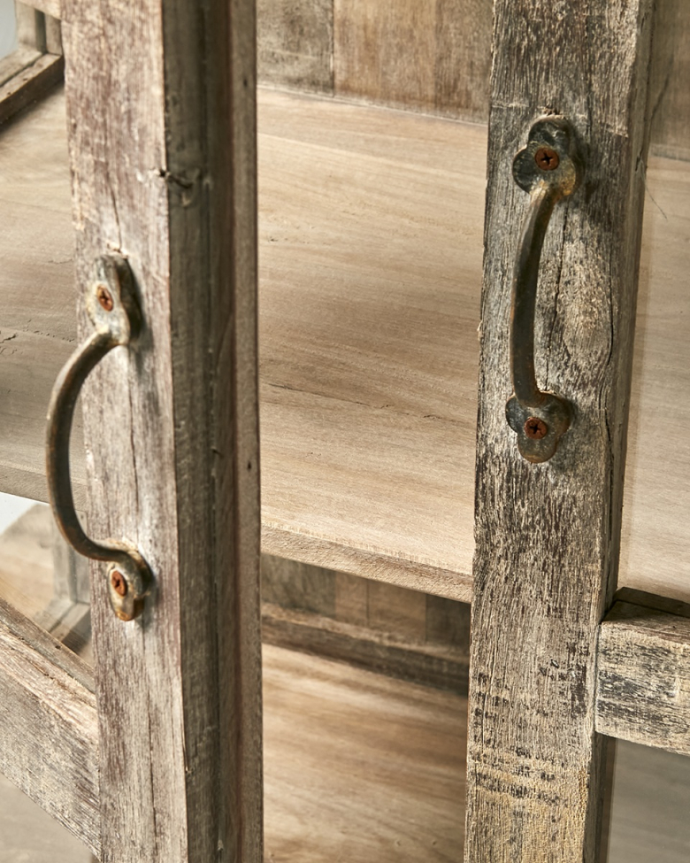 Vitrine 'Riko' 120cm - Recyclingholz
