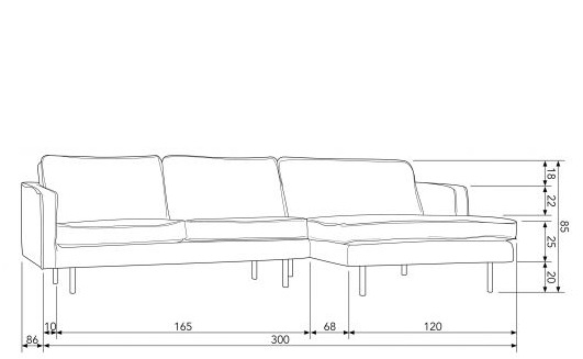 Sofa 'Rodeo' Khaki - Rechts