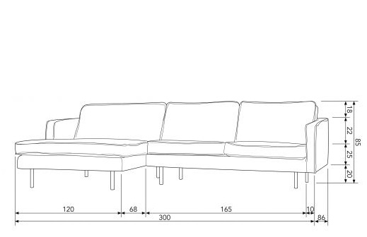 Sofa 'Rodeo' Khaki - Links