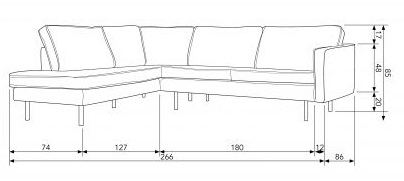 Ecksofa 'Rodeo' Khaki - Links