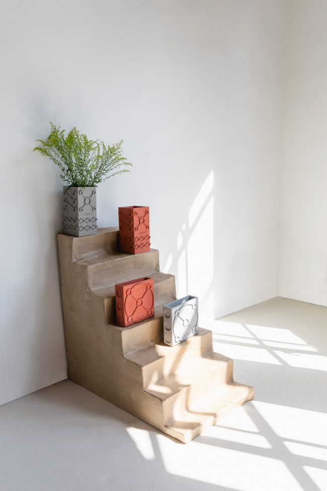 Vase 'Graphic Square' - Grau