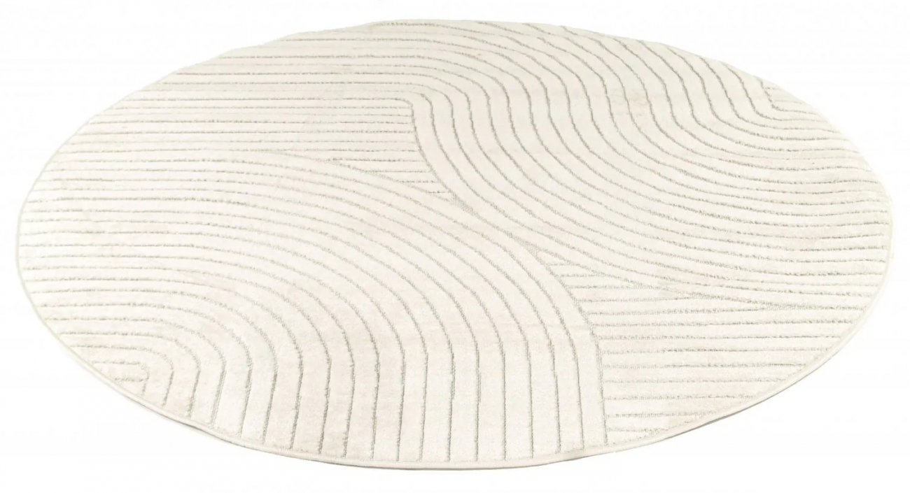 Runder Teppich 'Devon' 240cm - Creme