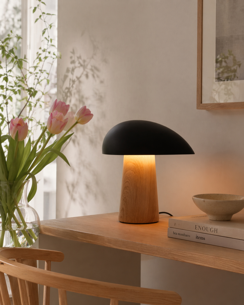 Lampe 'Karlskrona' - Natur/Schwarz