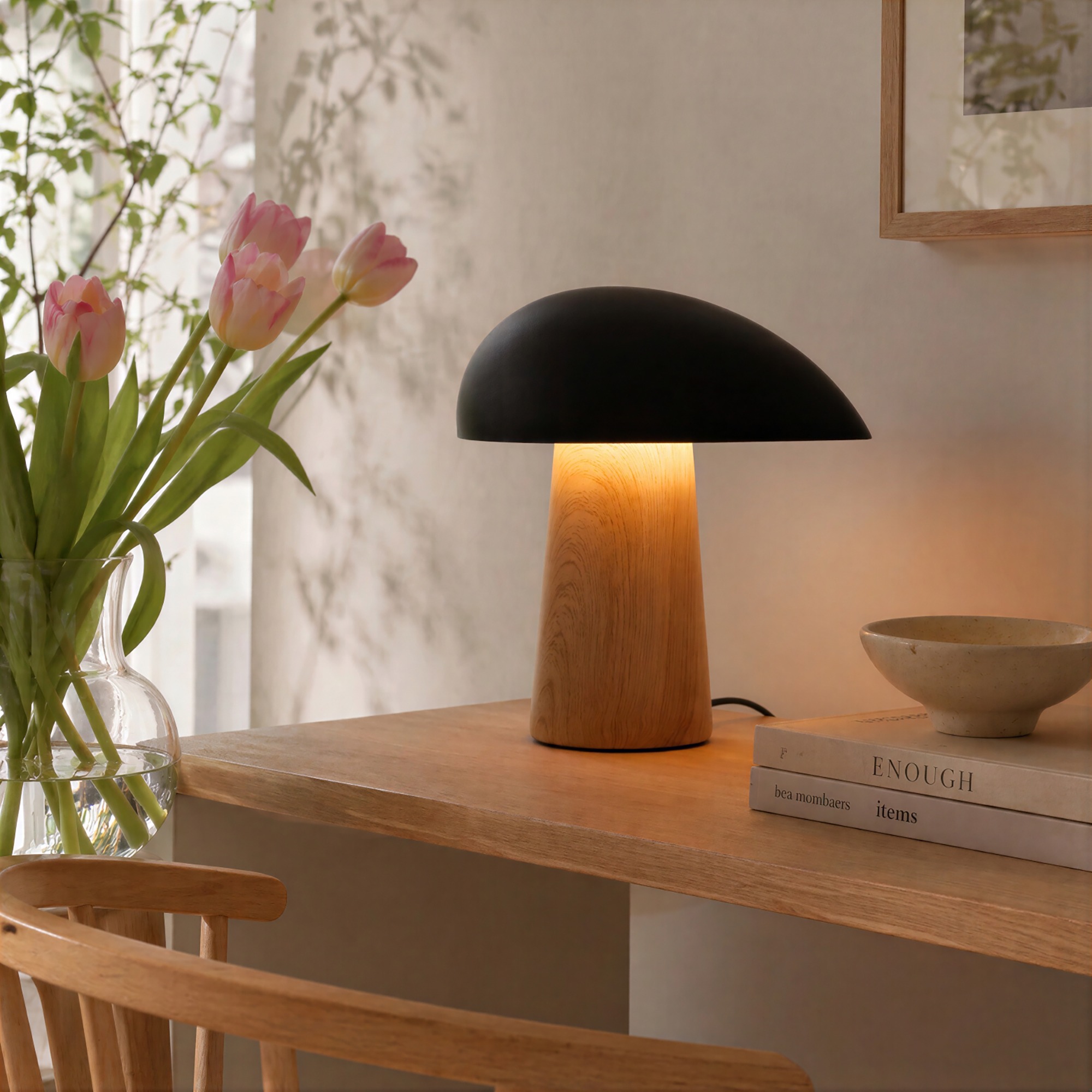 Lampe 'Karlskrona' - Natur/Schwarz