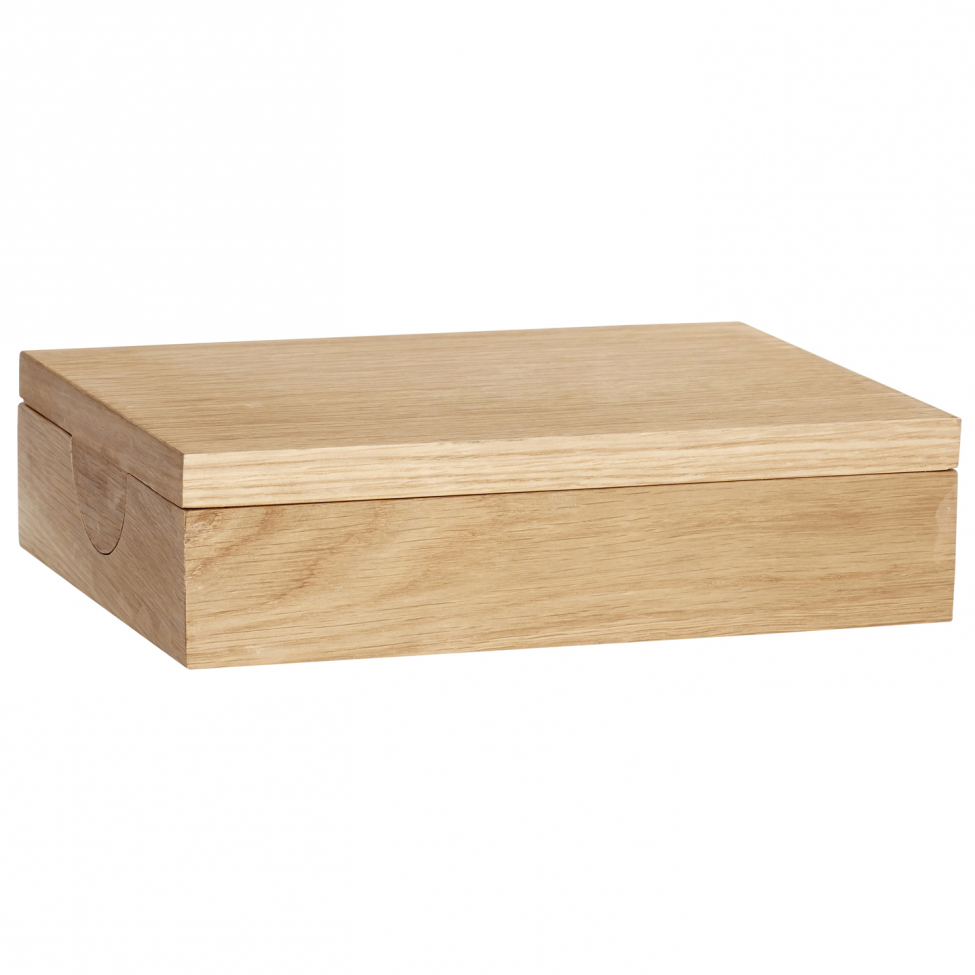 Aufbewahrungsbox mit Deckel - Eiche/Holz
