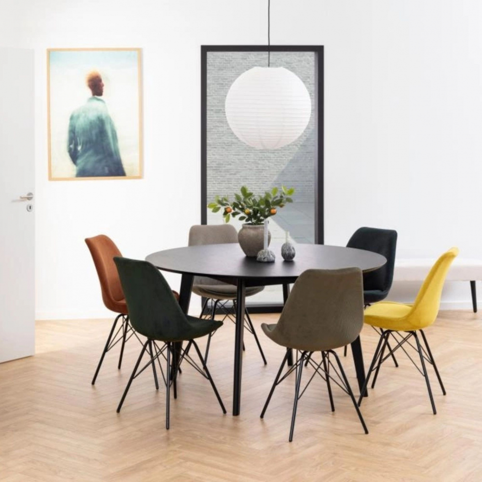 Stuhl 'Eris' - Dunkelgrün/Schwarz