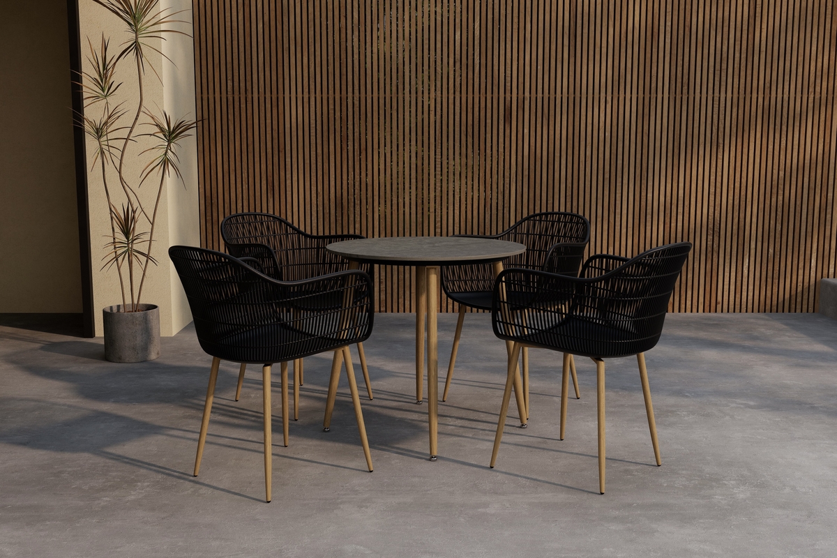 Essgruppe „Anafi“ – Grau/Schwarz