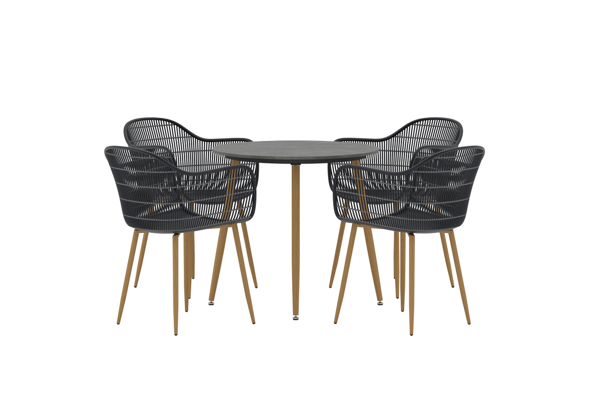 Essgruppe „Anafi“ – Grau/Schwarz