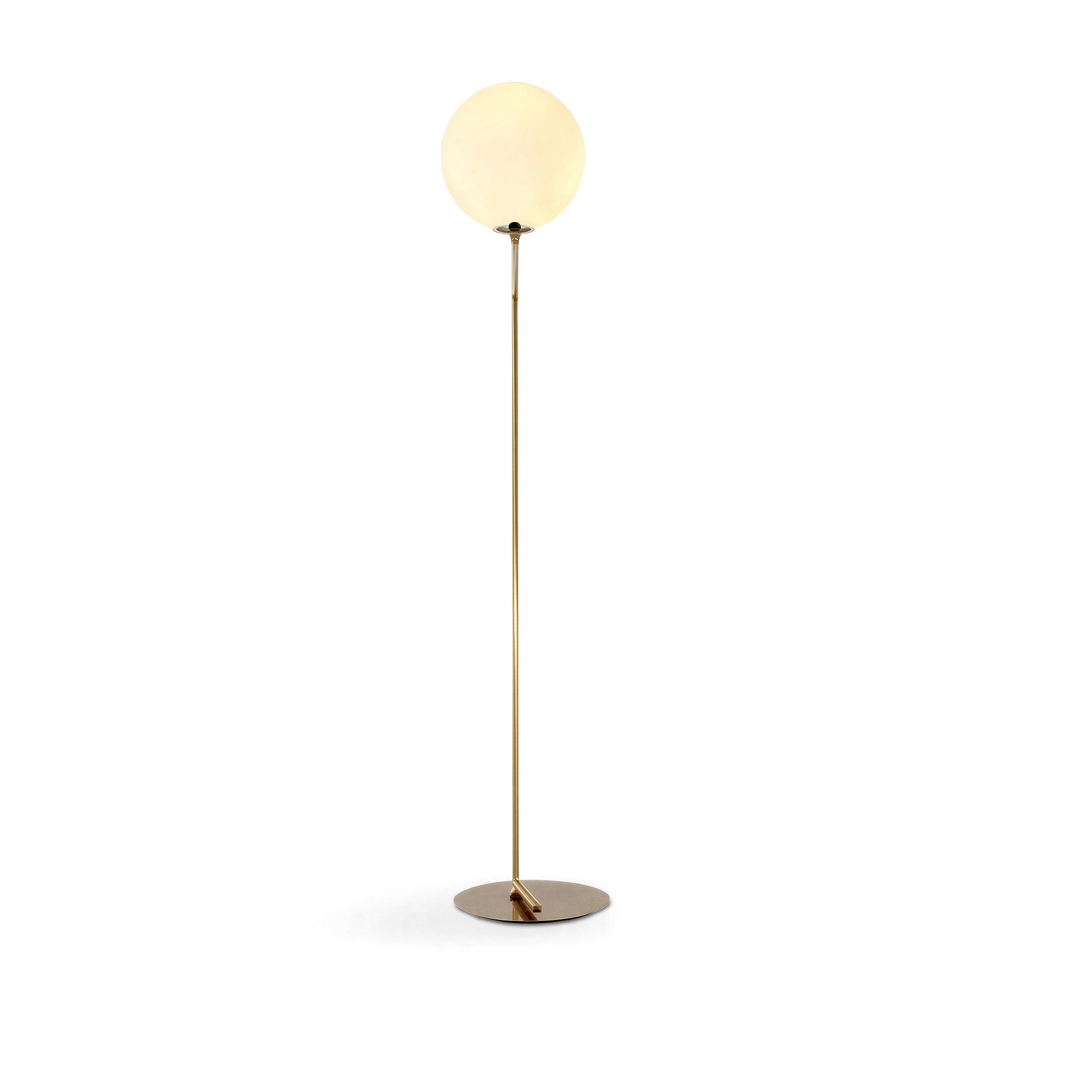 Stehlampe 'Creme Satin' - Messing
