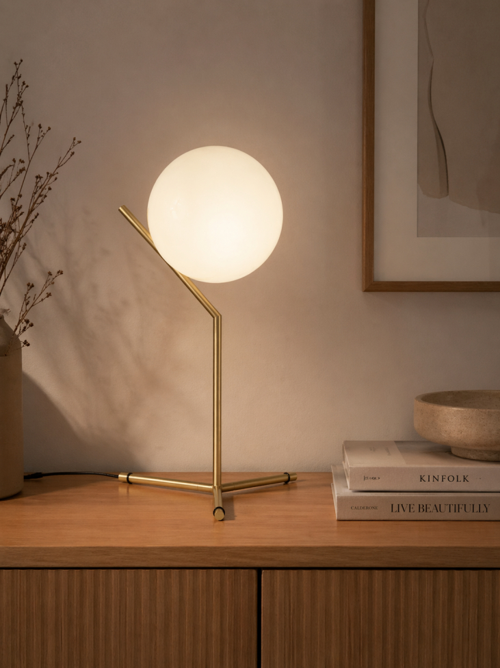 Tischleuchte 'Satin' L - Messing