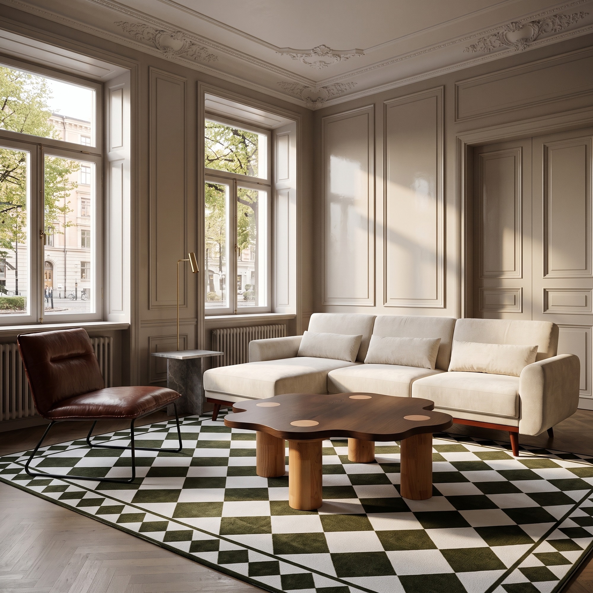 Couchtisch 'Livora' 107x98 cm – Nussbaum