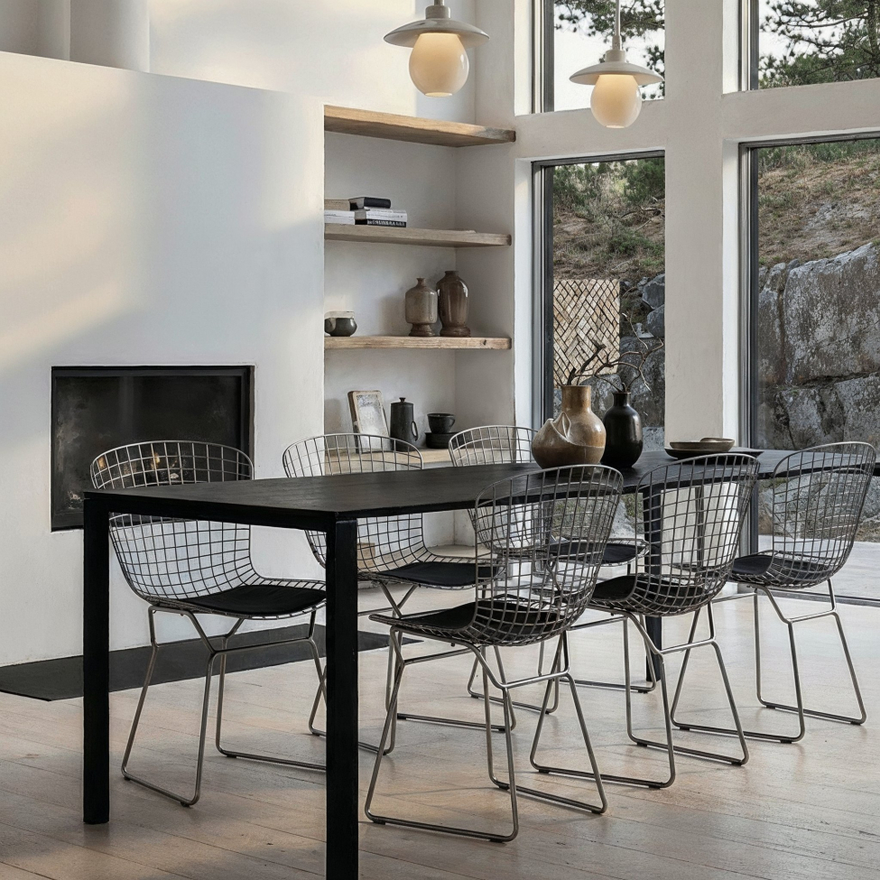 Stuhl 'Bertoia' - Silber/Grau