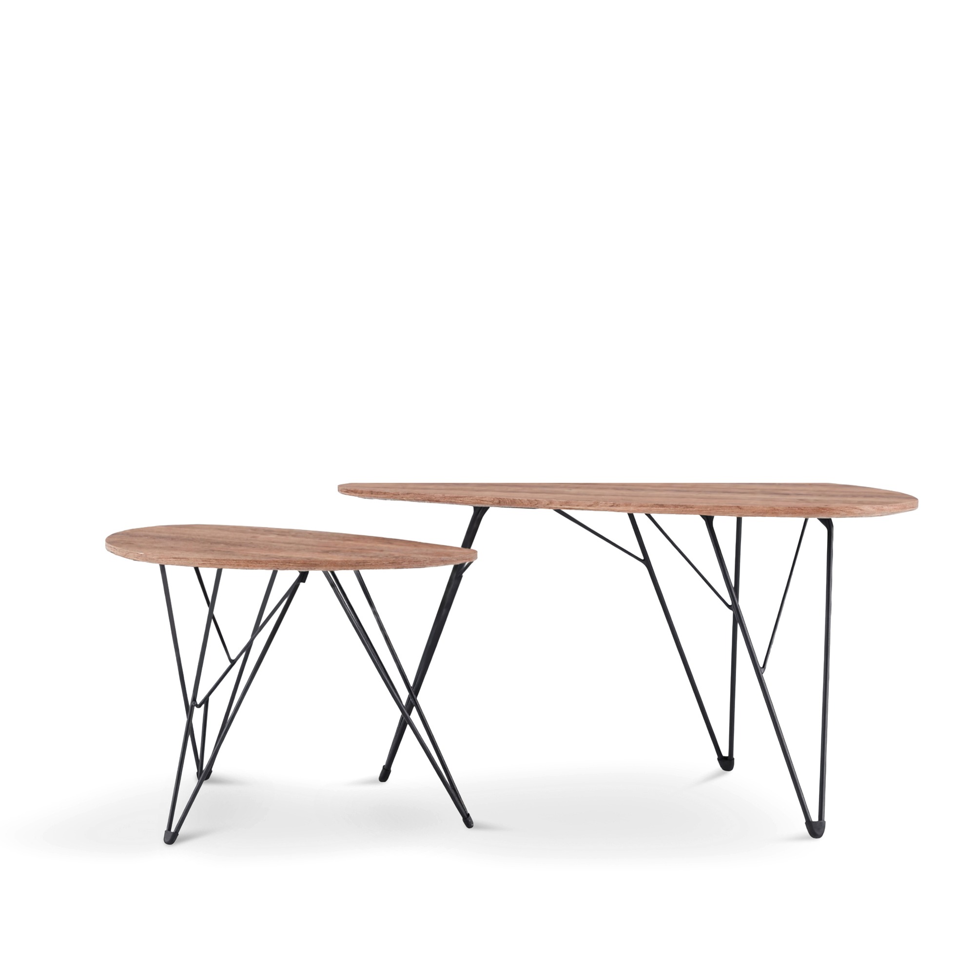 Couchtisch 'Twin' x2 - Natur/Schwarz
