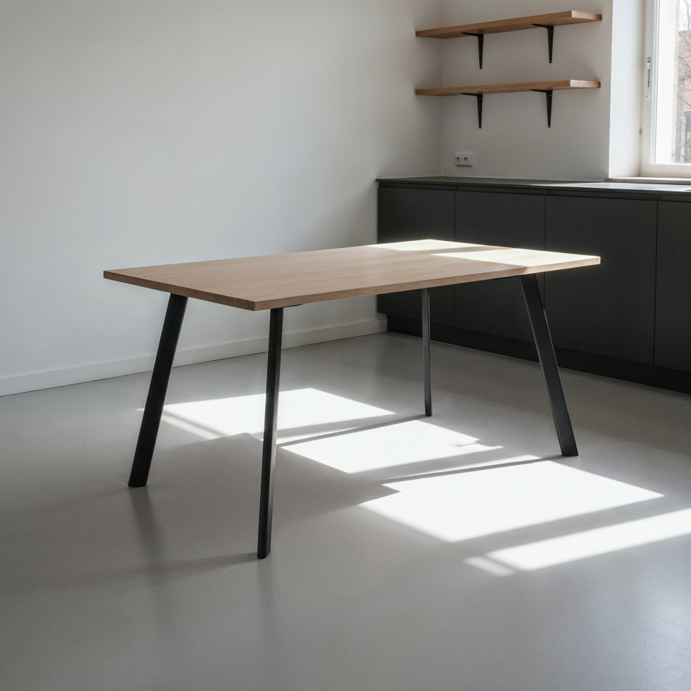 Esstisch 'Klassik' 140x80cm - Schwarz/Eiche