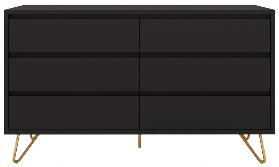 Kommode 'Elle' 120x70 - Schwarz/Kupfer