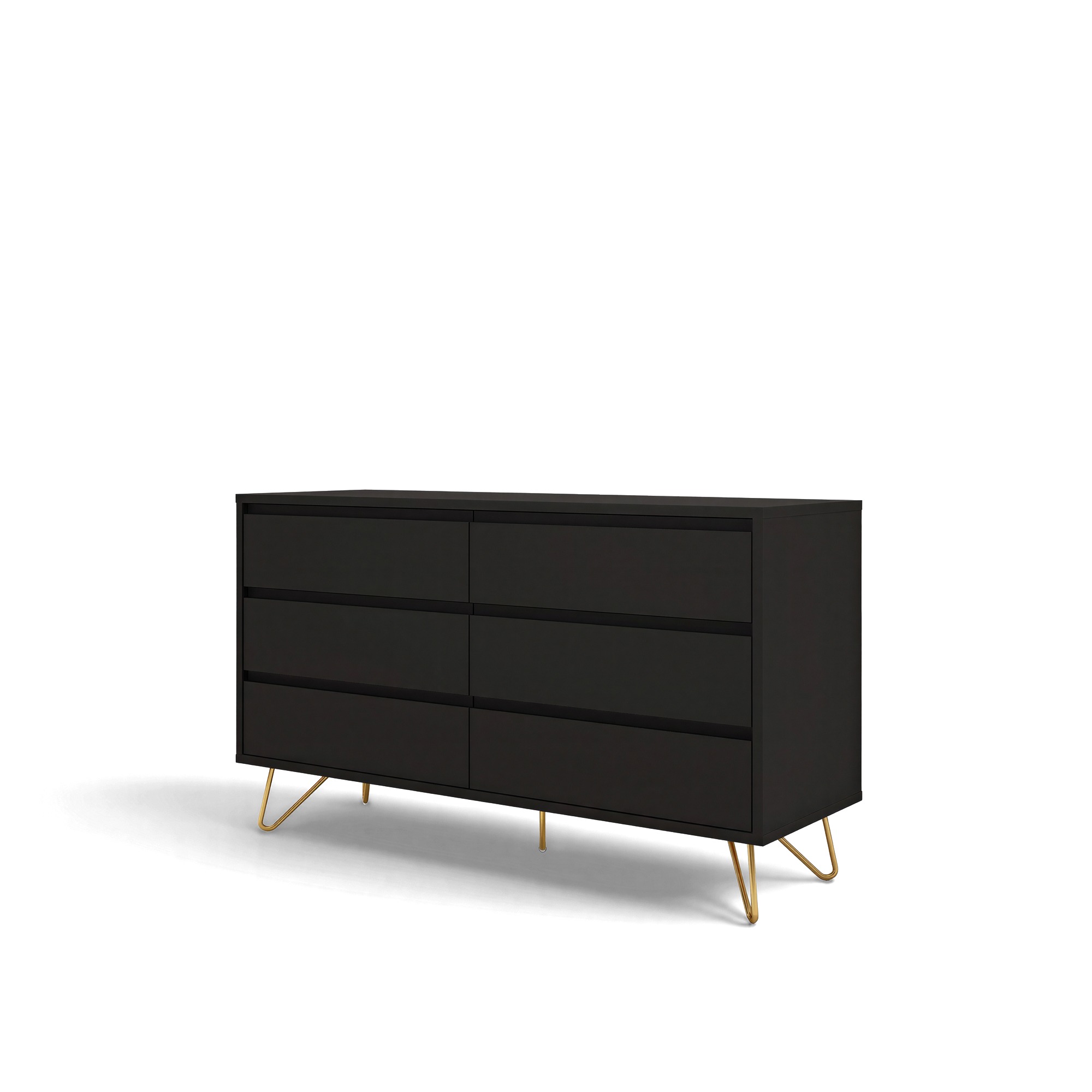Kommode 'Elle' 120x70 - Schwarz/Kupfer