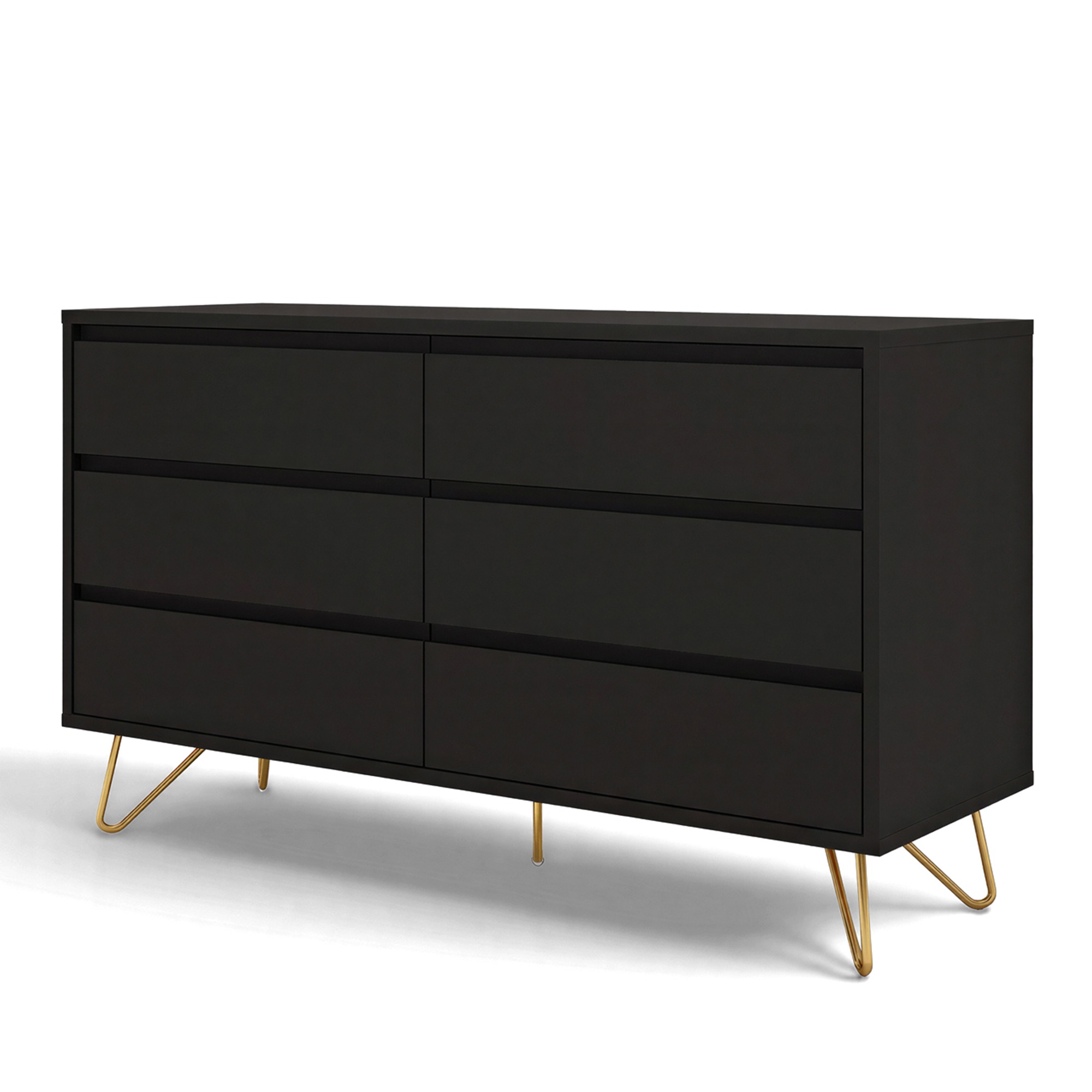 Kommode 'Elle' 120x70 - Schwarz/Kupfer